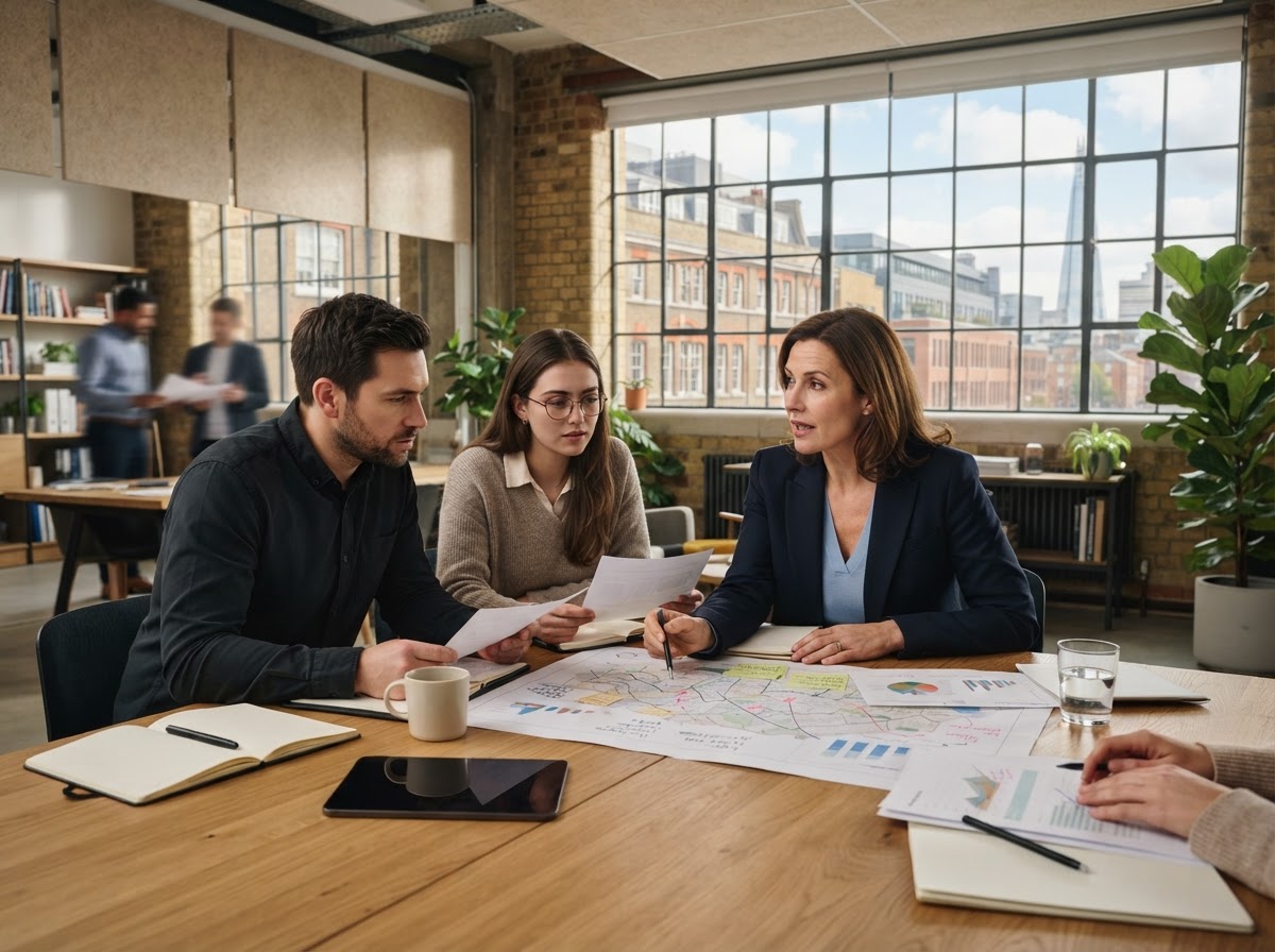 Brumzelquix team reviewing data-driven investment analysis